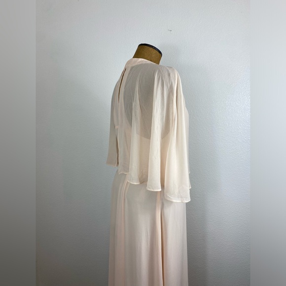 ModCloth Women’s XL NWT Wrapped in Rapture Dress Maxi Halter Chiffon Caped Wrap - Picture 6 of 11